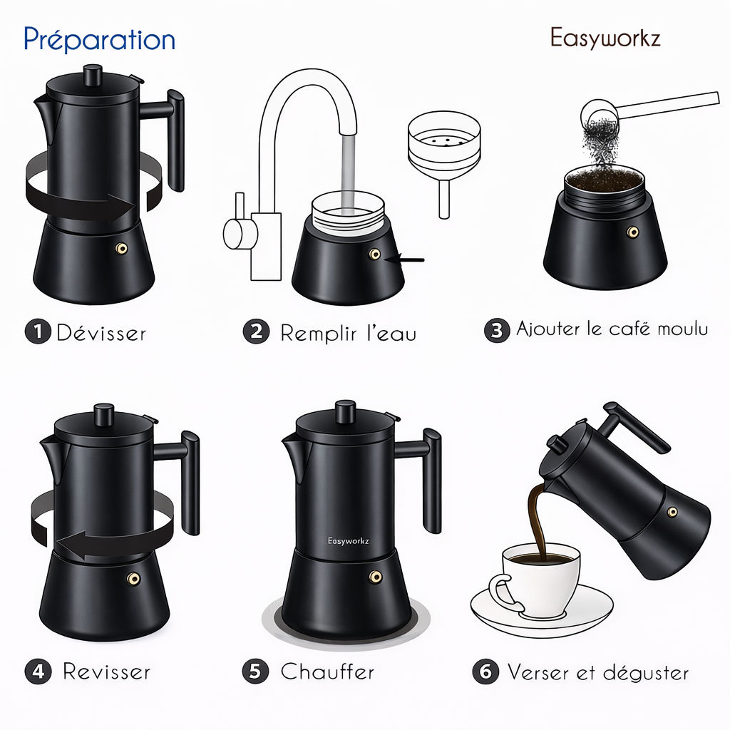 Moka à induction Noire