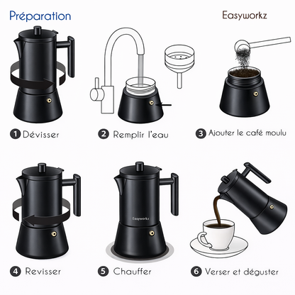 Moka à induction Noire