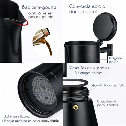 Moka à induction Noire