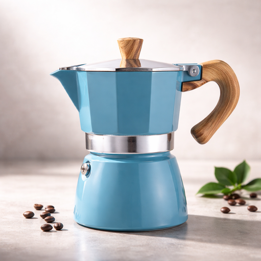 Cafetière Italienne traditionnelle Bleue