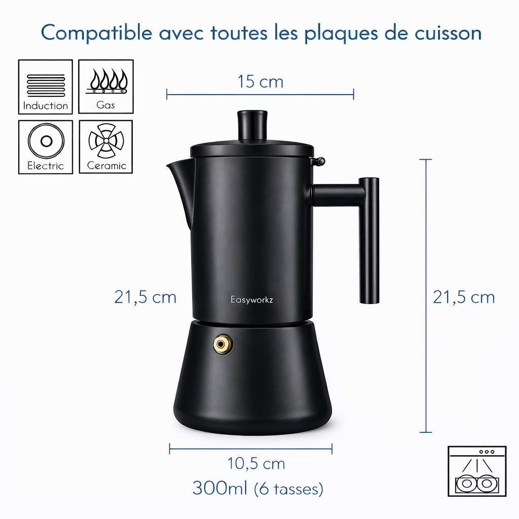 Moka à induction Noire